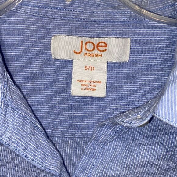 Joe Fresh Men's Long-Sleeve Button-Down Pointed Collar Blue Shirt Small - Picture 6 of 9